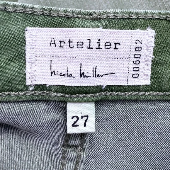 Nicole Miller Artelier Green Flare Jeans Size 27 - Picture 8 of 11